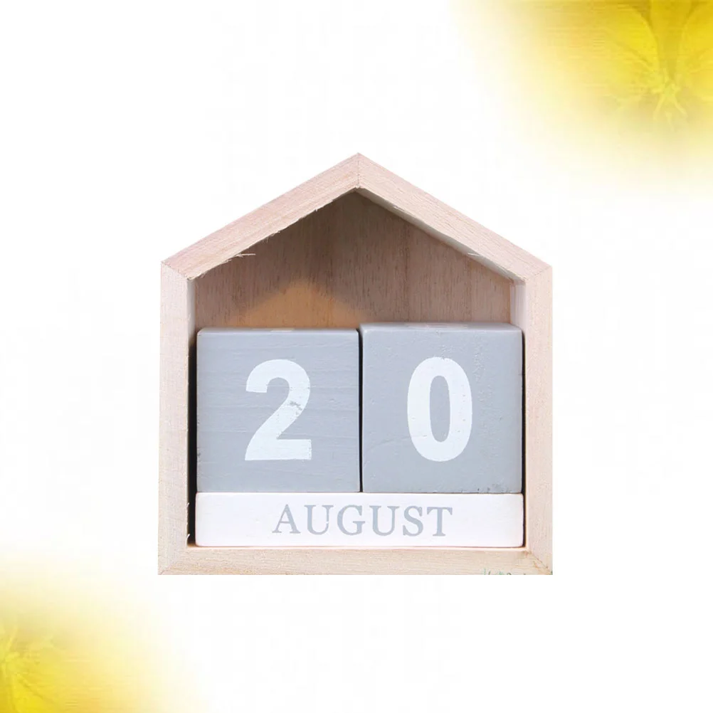 

2022 Wooden Desk Blocks Calendar Perpetual Table Daily Calendar Rustic Month Date Yearly Planner Calendar for Home Office Decor