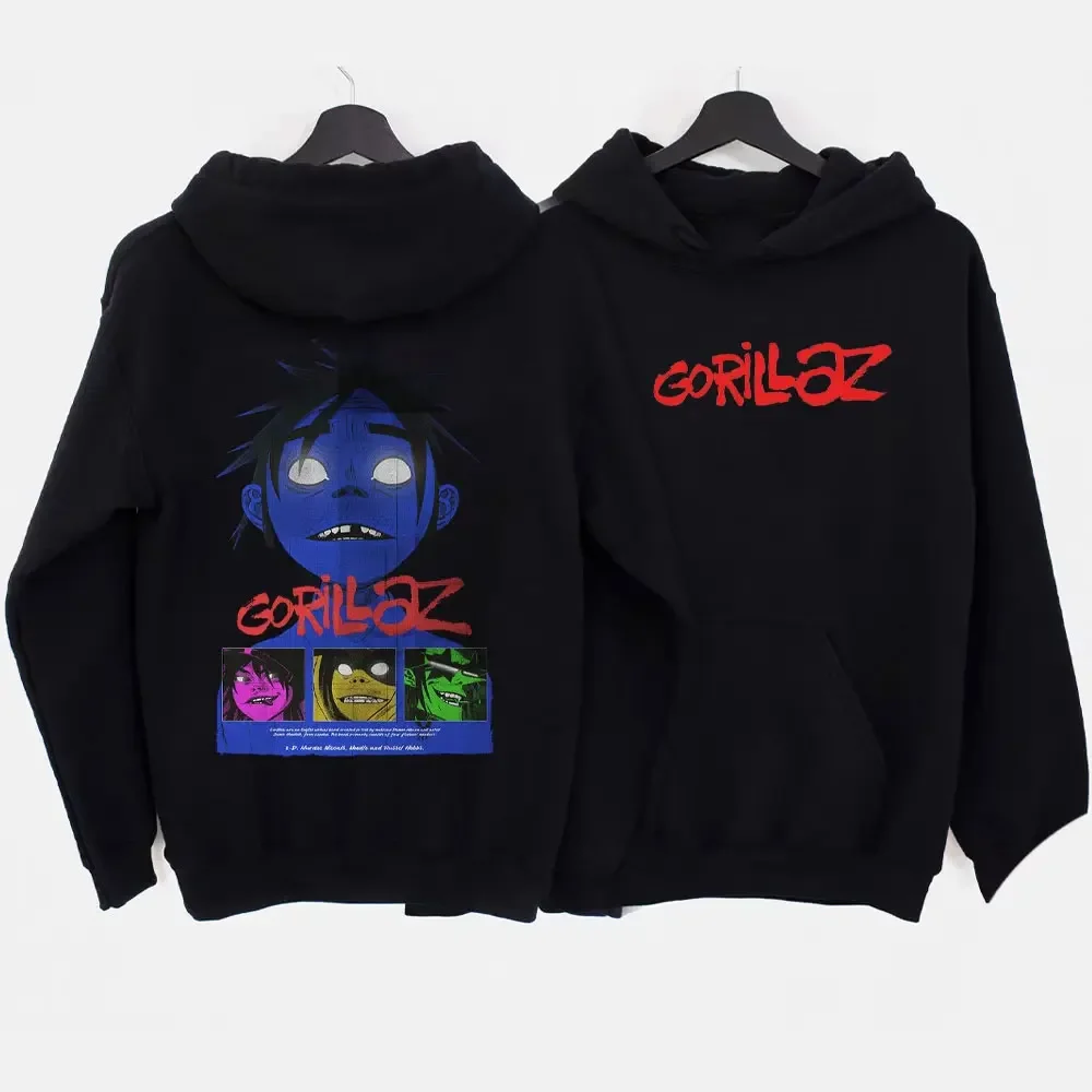 Фото Новые толстовки и свитшоты, толстовки с принтом рок-группы Gorillaz, толстовка Y2k, хип-хоп, большие пуловеры в стиле Харадзюку, одежда унисекс №3