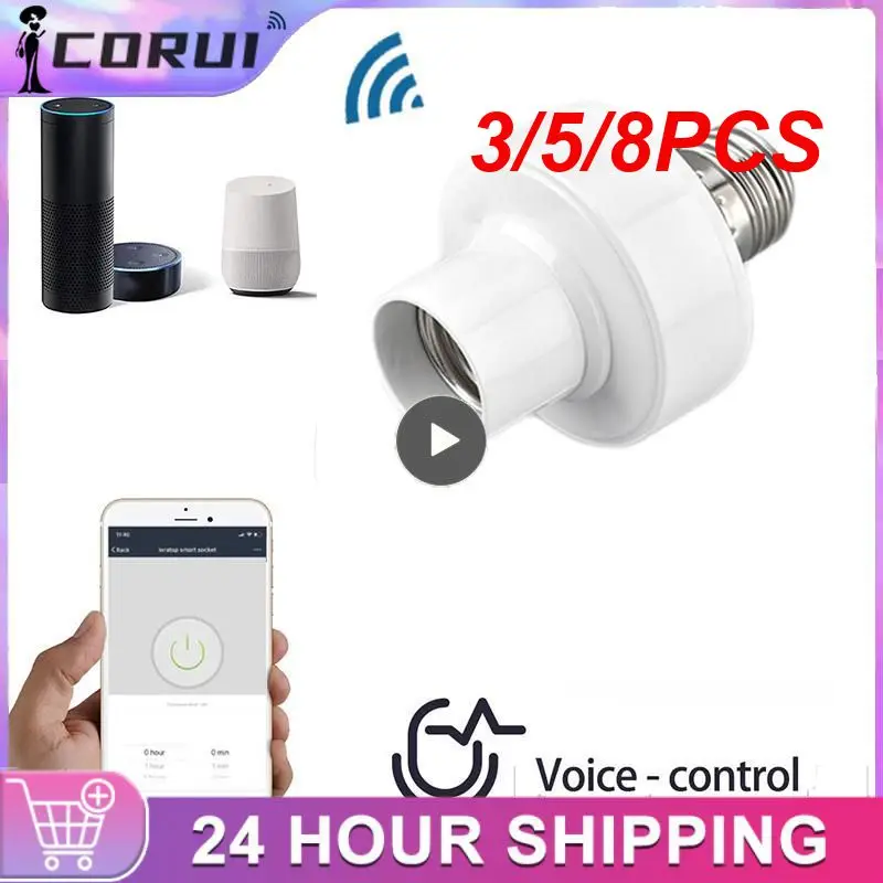 

3/5/8PCS Smart Home Tuya Smart Light Bulb Adapter Wireless Lamp Holder Remote Contro Bulb Base Work With Alexa Google Home Alice