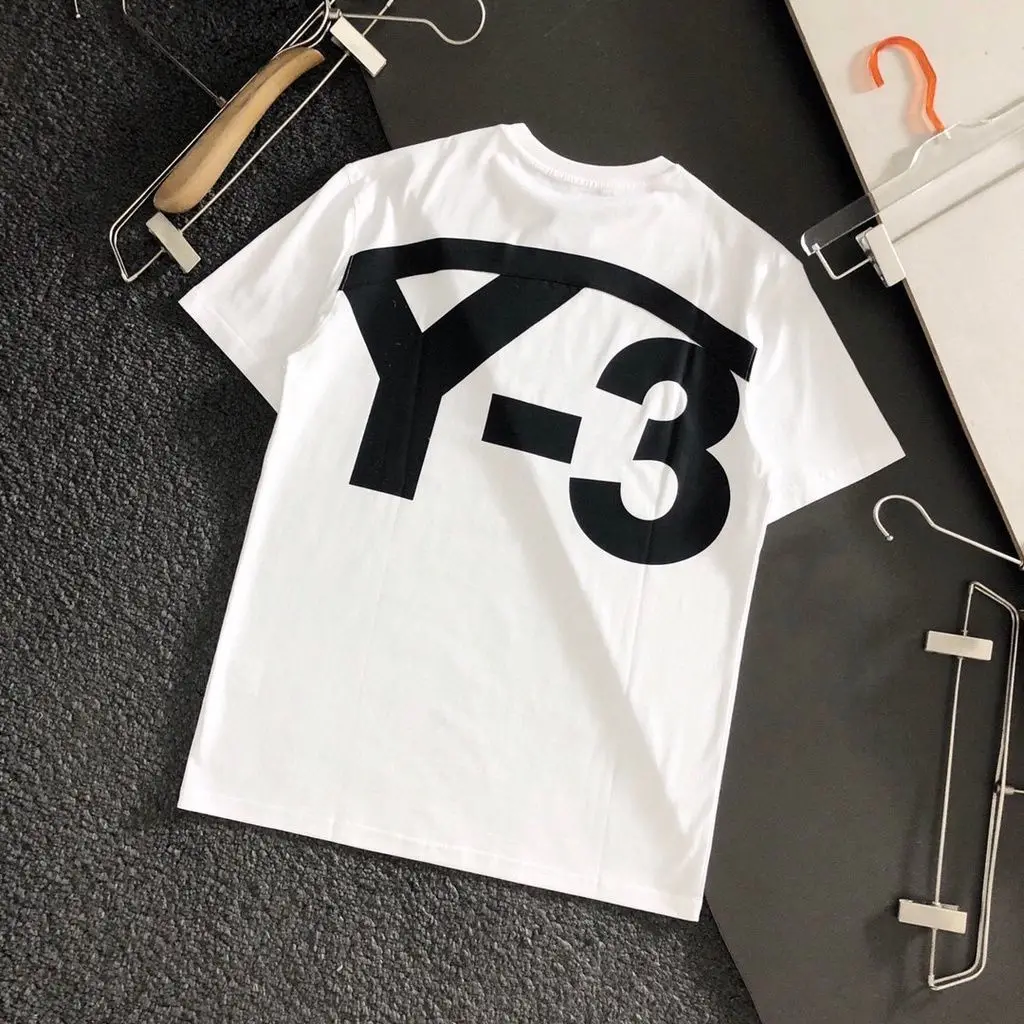 

Y-3 Yohji Yamamoto Мужская футболка с коротким рукавом 2023 Лето Y3 футболка из хлопка с принтом букв и круглым вырезом для мужчин и женщин