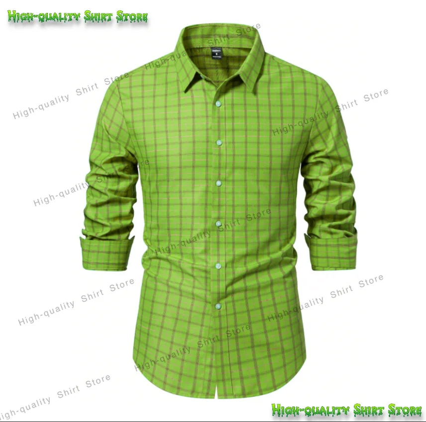 Мужская рубашка из бамбукового волокна и полиэстера с 3D клетчатым принтом