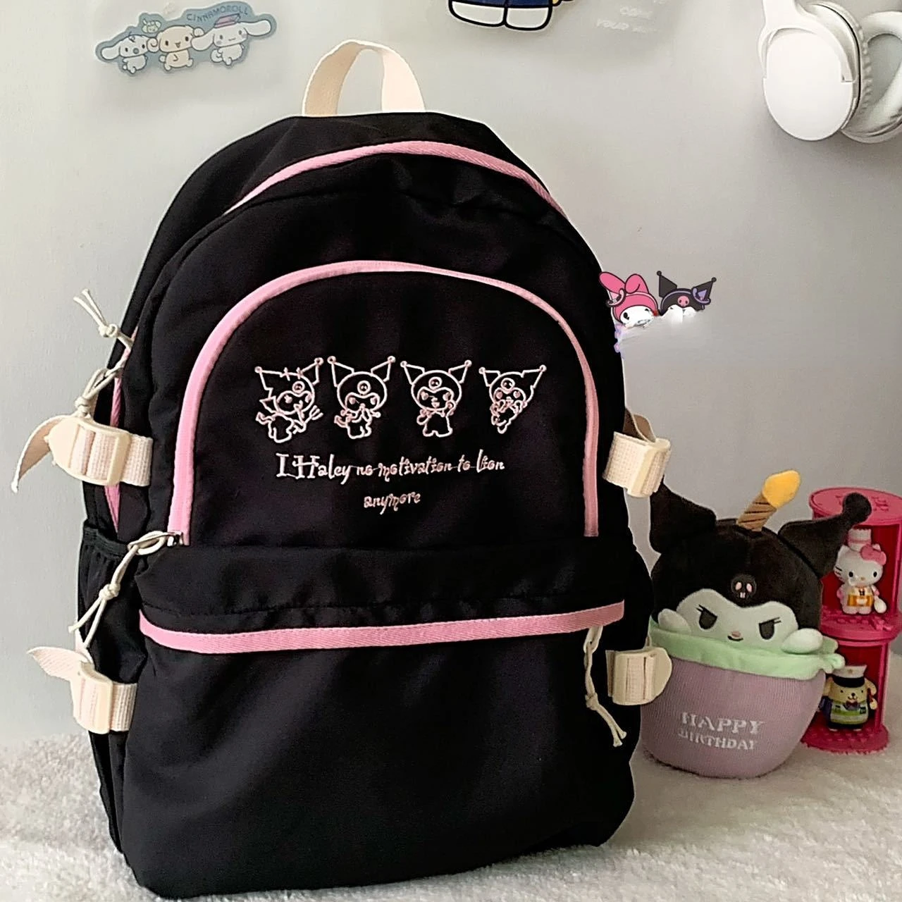 Homemade Backpack Cartoon Cute Large Capacity Japanese Women's Preppy School Handbag Sanrio Large Capacity Waterproof