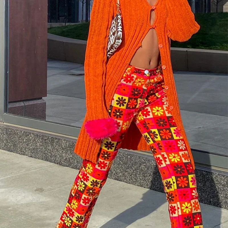 Женские прямые брюки в стиле Харадзюку