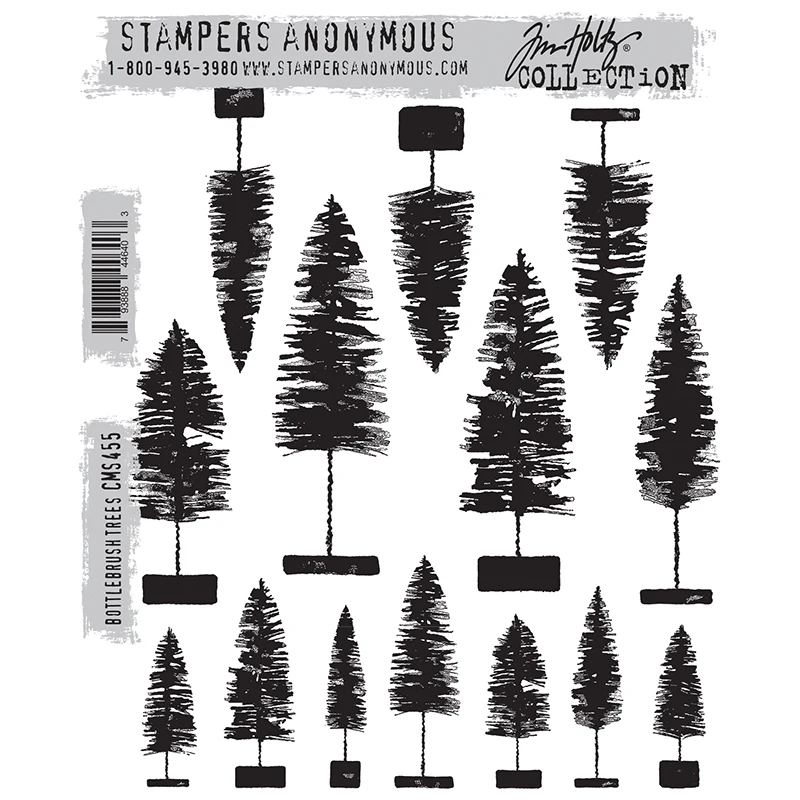

2022 Christmas Bottlebrush Trees Metal Cutting Dies Clear Stamps Scrapbook Diary Secoration Embossing Template Diy Greeting Card