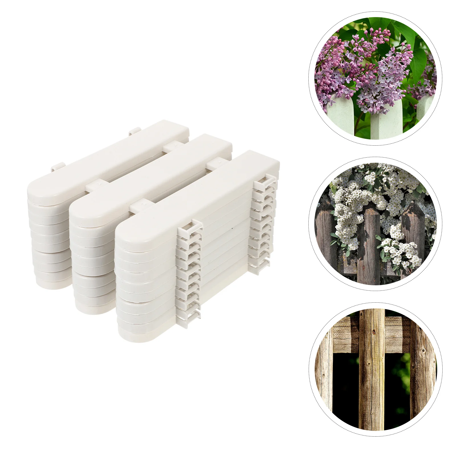 10 Pcs Flower Bed Edging Fence Mini Adornos Navideños Para Exterior Tree White Ornament Plastic Garden Border Landscape Panels