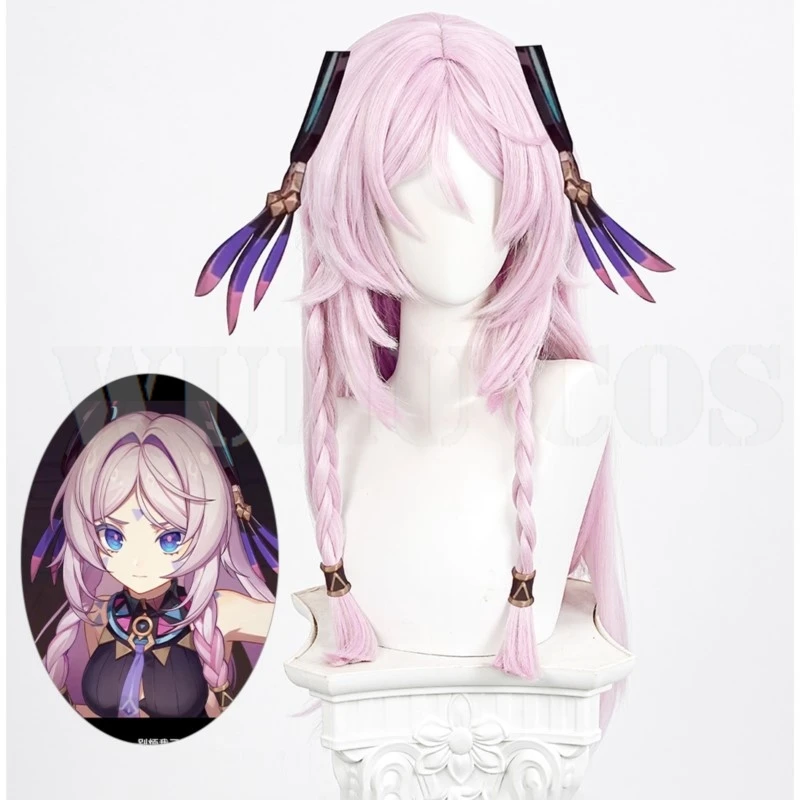 Парик для косплея Genshin Impact Citlali Властелин ночи фиолетовая оплетка длинные волосы