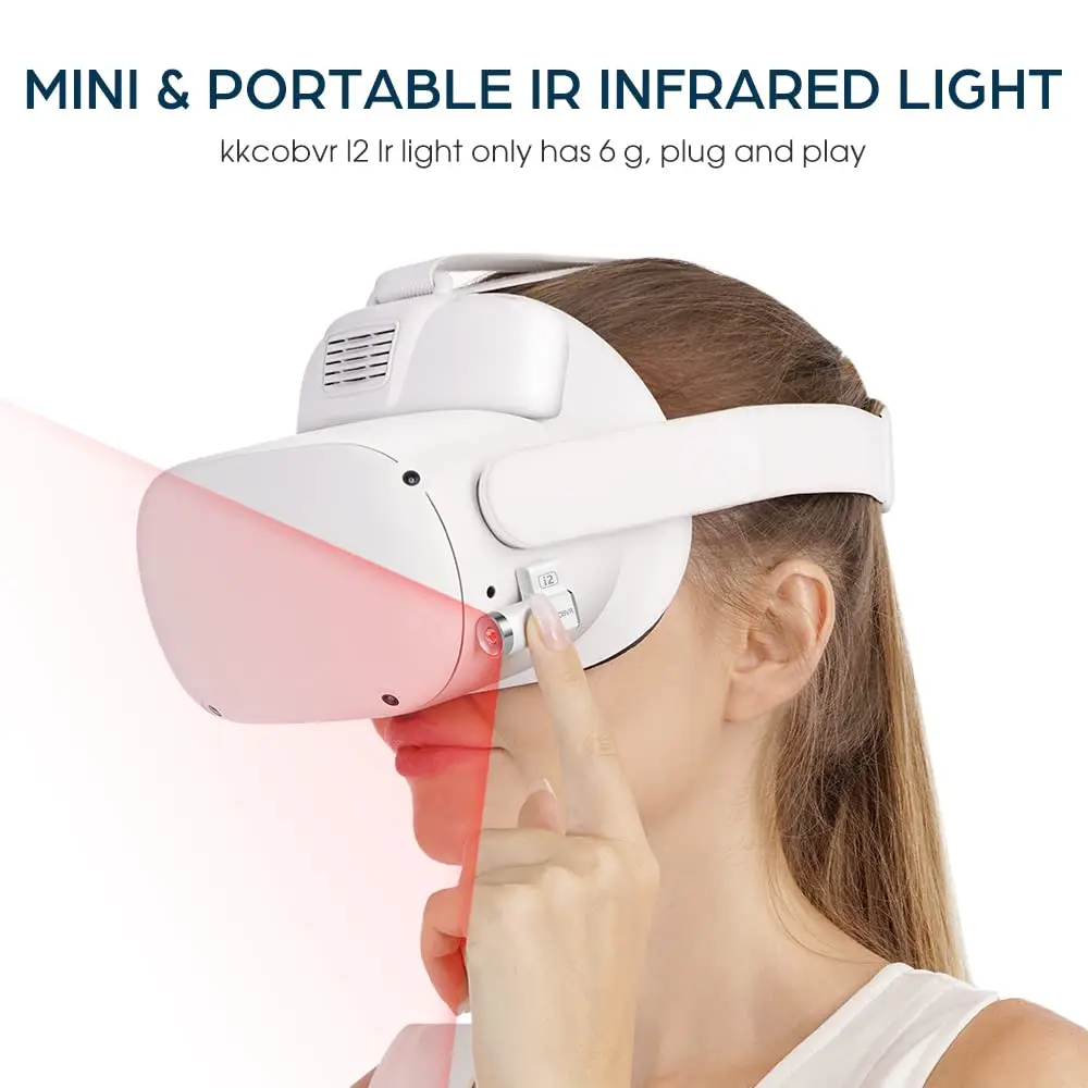 KKCOBVR i2 Ir Illuminator Infrared Light Compatible for Oculus Quest 2 Night Vision Play in the Dark Enhance Sensor Tracking