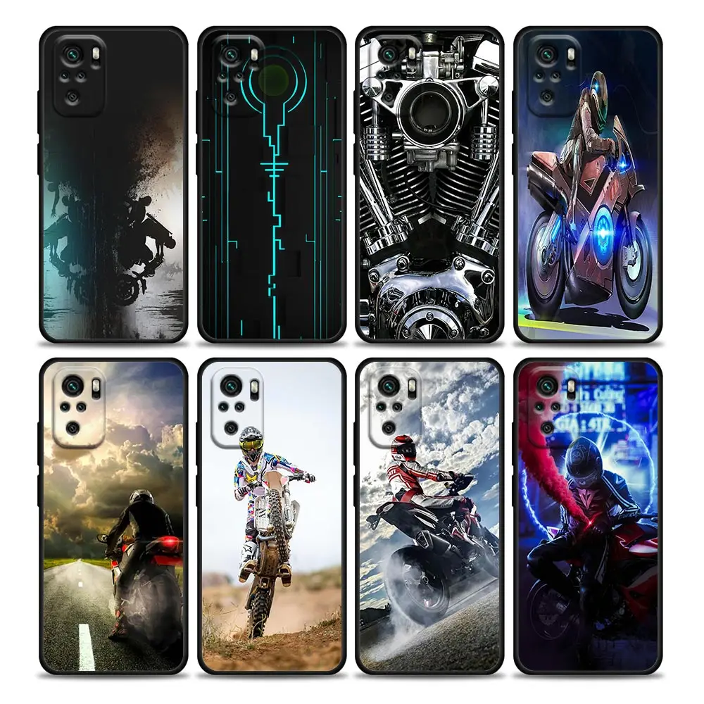 

Motorbike Motorcycle Moto Phone Case for Redmi 10 9 9A 9C 9i K20 K30 K40 Plus Note 10 11 Pro Soft Silicone