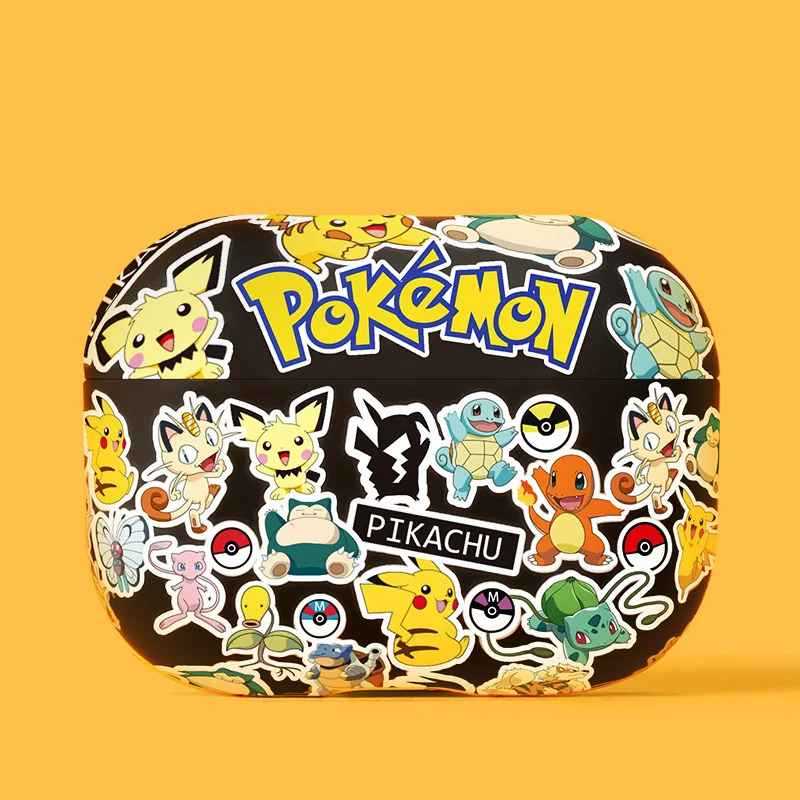 Чехол с изображением Покемона Пикачу для Airpods 4 3 2 1 силиконовый защитный чехол