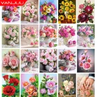 Алмазная живопись 5D цветок Алмазная мозаика полная круглая Алмазная вышивка сделай сам Стразы Вышивка крестиком домашний декор алмазная живопись