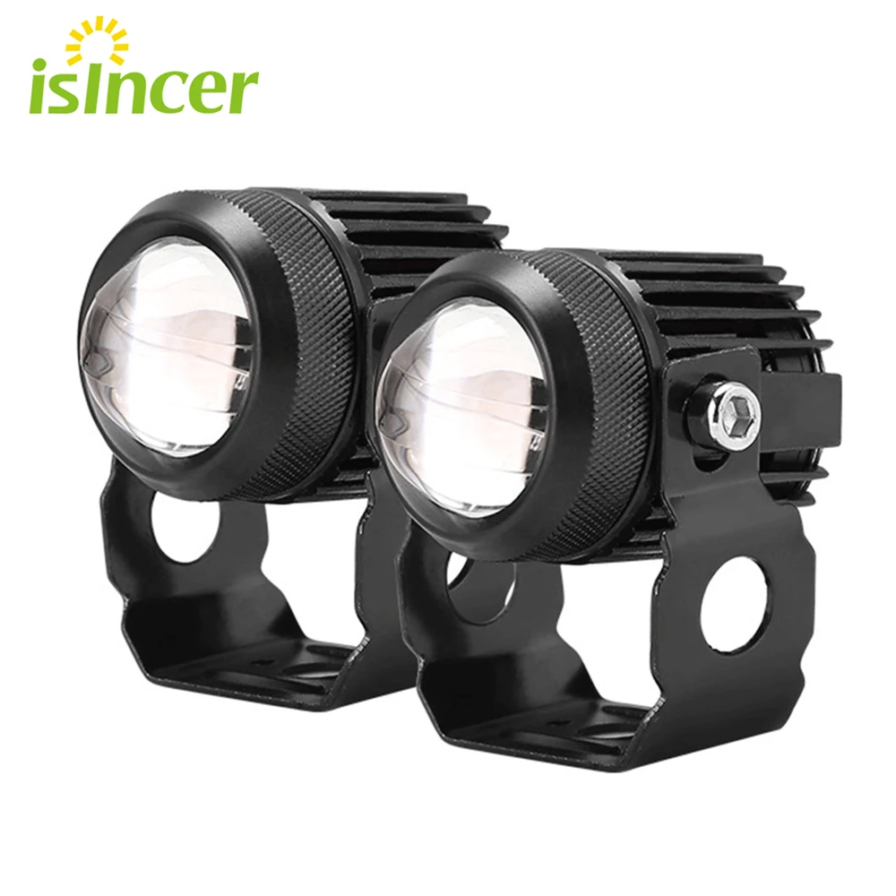 2pcs 15W Super Bright LED Driving Lights Motorcycle Headlight W/ Mini Projector Lens For Motorcycle Motorbike ATV UTV Spotlight