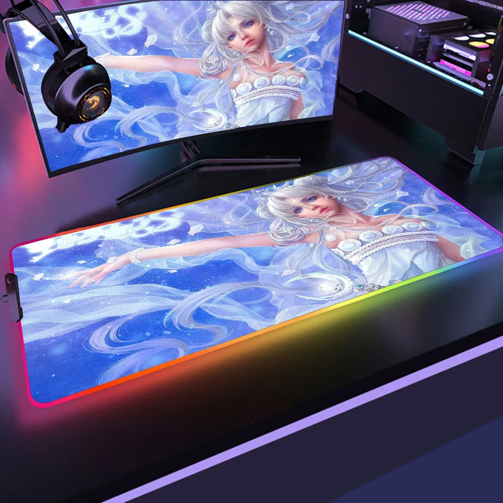 

Sailor Moon RGB Pc Gamer Keyboard large Mouse Pad Mousepad LED Glowing Mouse Mats Gaming Computer Mausepad desktop accessories