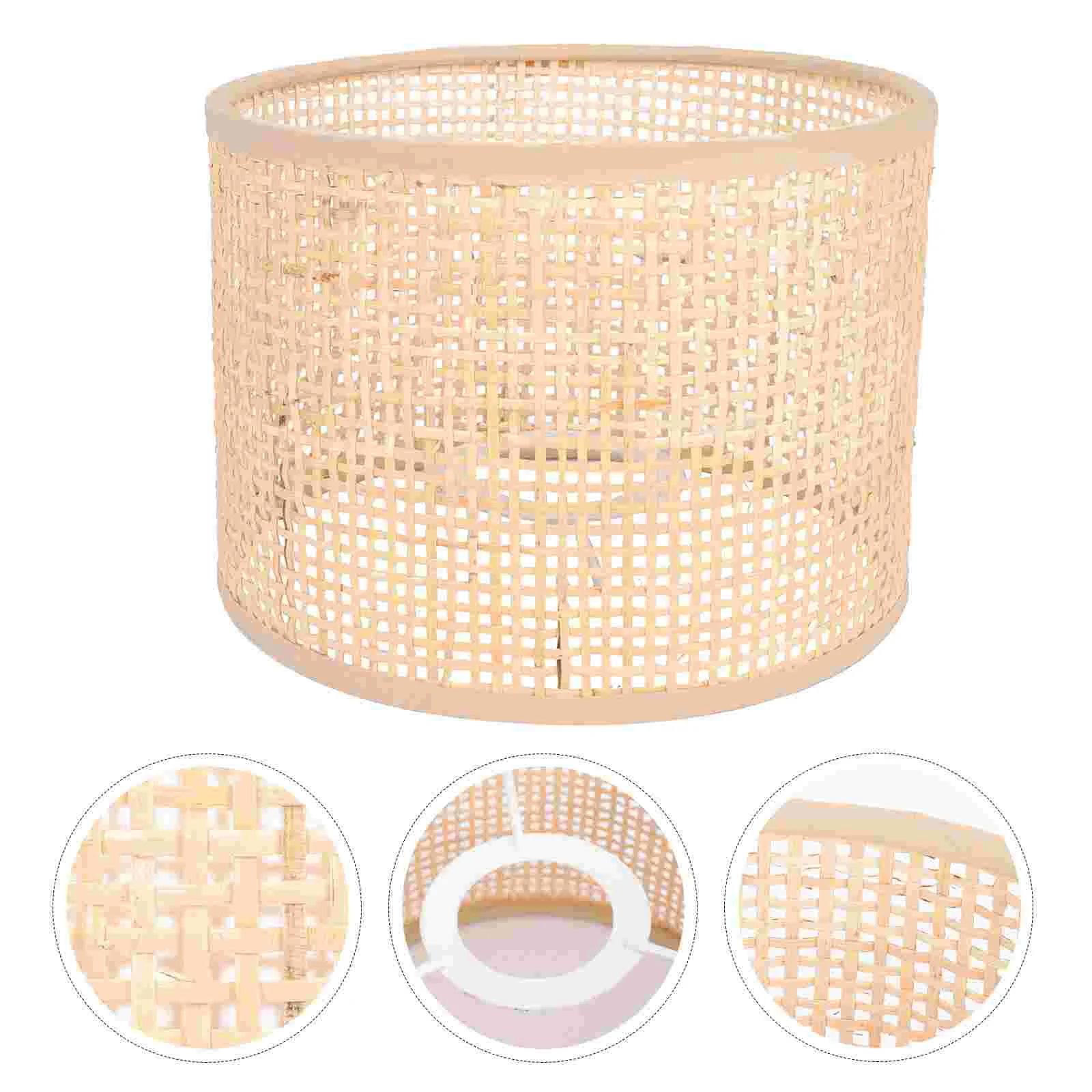 

Rattan Lampshade Hand Woven Cover Craft Hanging Light Fixture Lantern Accessories Ceiling Indoor Pendant