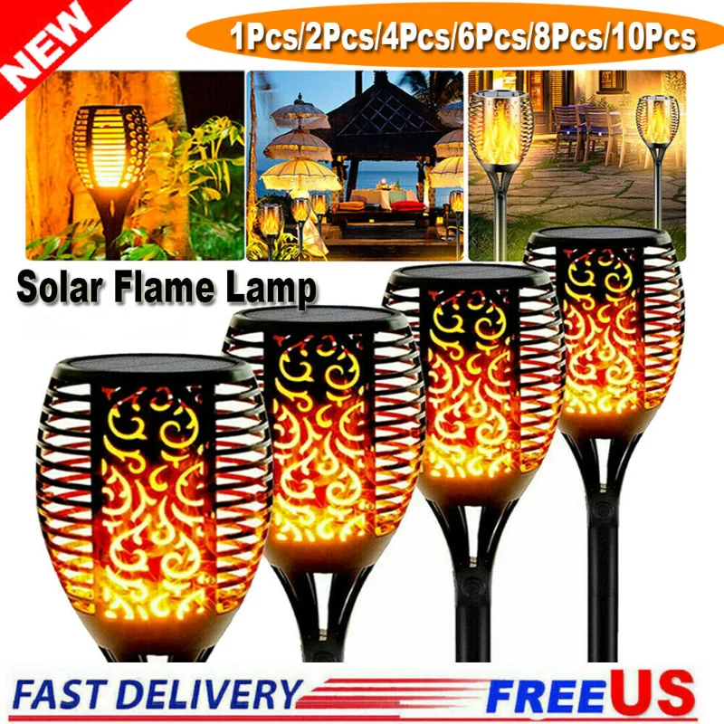 

[Flash Deal]10x 96LED Solar Torch Light Flickering Dancing Flame Garden Waterproof Yard Lamp[US Stock]