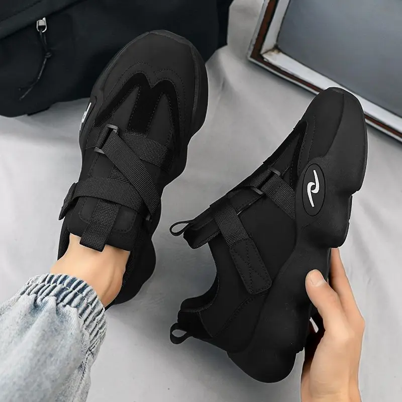 

Summer Cool Man Shoes 2023 New Fashion Black Platform Sneakers Chunky Shoes Casual Y2k Trainers for Men