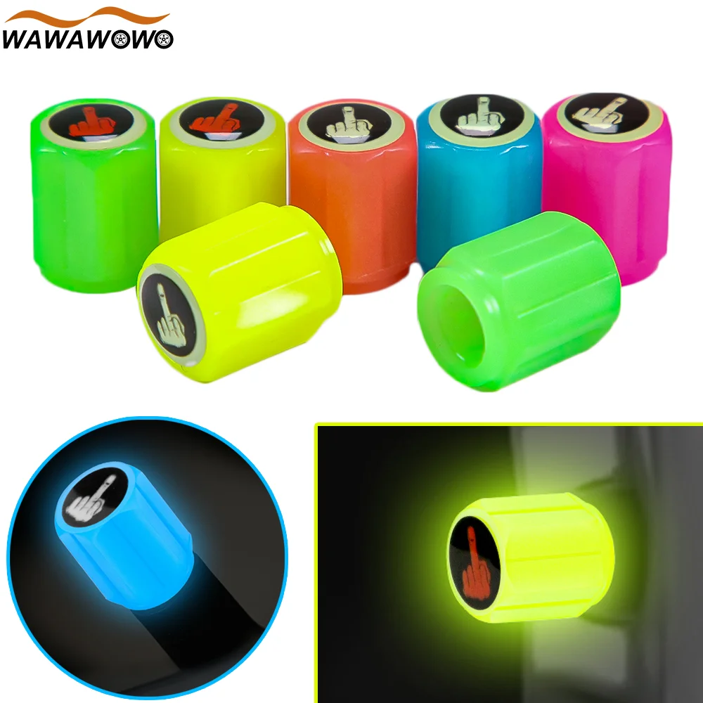 

4Pcs Universal Fluorescent Car Tire Valve Caps Air Valves Stem Caps Pressure Caps for Cars SUV Motorcycles Trucks Bicycles