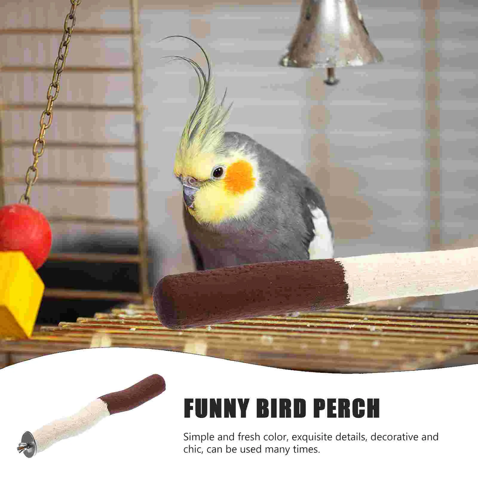 

Bird Stand Parrot Perch Resistant Cage Bite Wear Household Accessory Daily Funny Compact