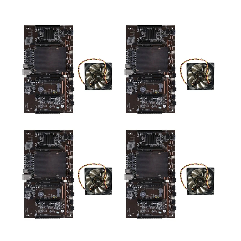 

4X X79 H61 BTC Miner Motherboard With Cooling Fan LGA 2011 DDR3 Support 3060 3080 Graphics Card For BTC Miner Mining