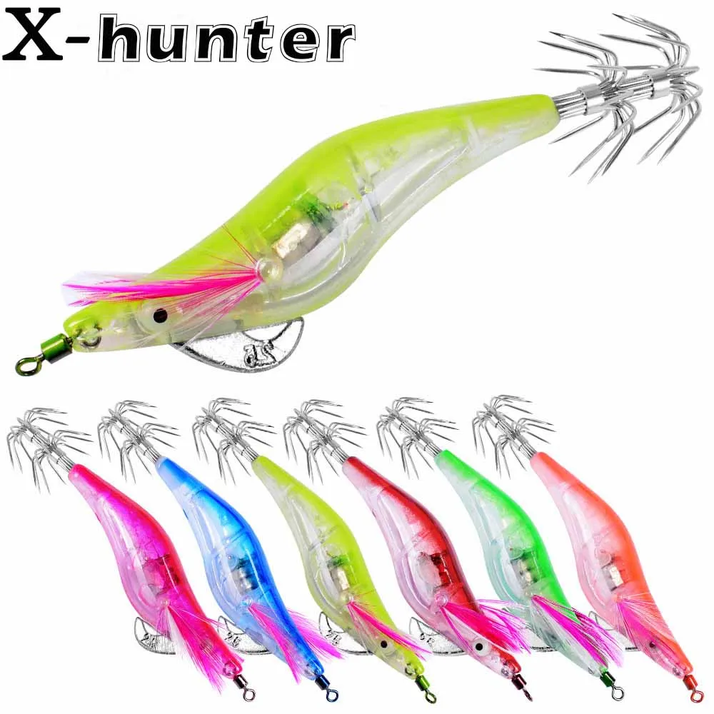 

Electronic Squid Jig Shrimp Swim Bait Flashing LED Fishing Lures For Pesca Wobbler Tackle Tool Minnow Luminous Night Fish Lure