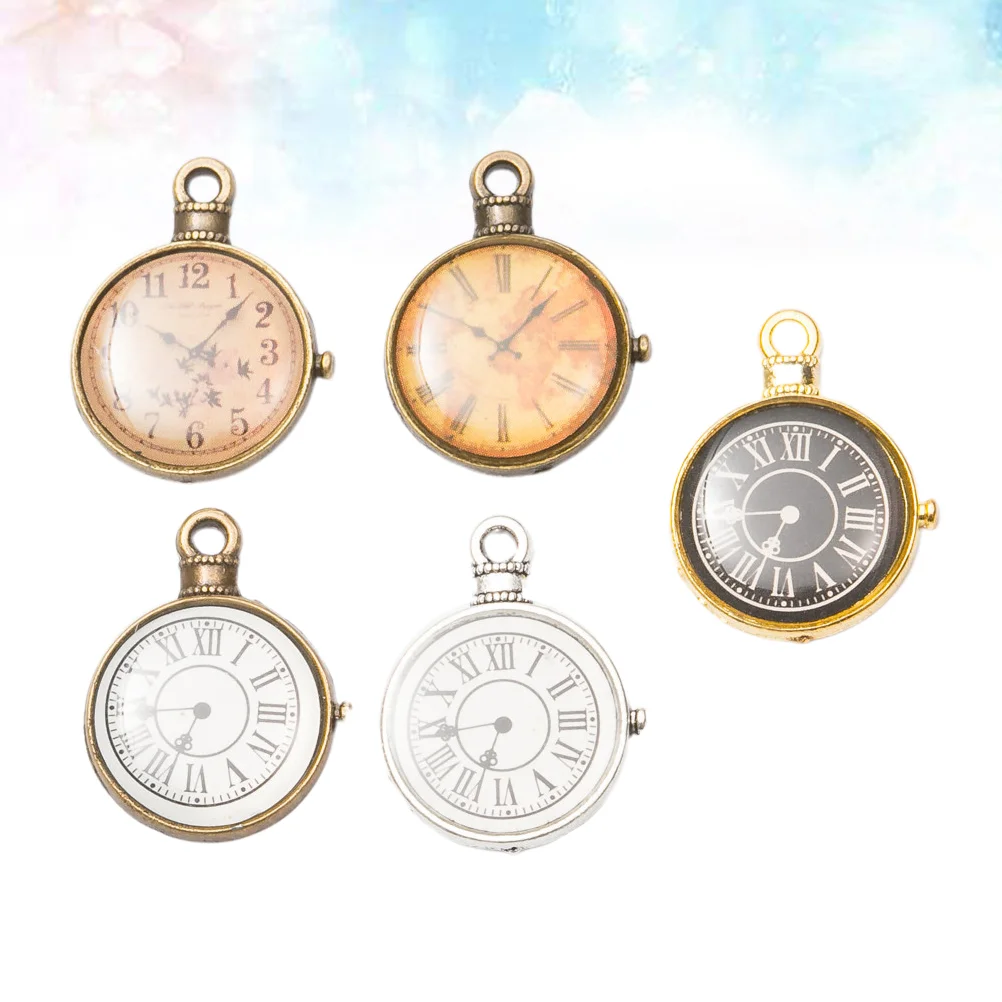 

15 Pcs DIY Charm Pendant Clock Crafting Supplies Jewelry Making Pendants Charms