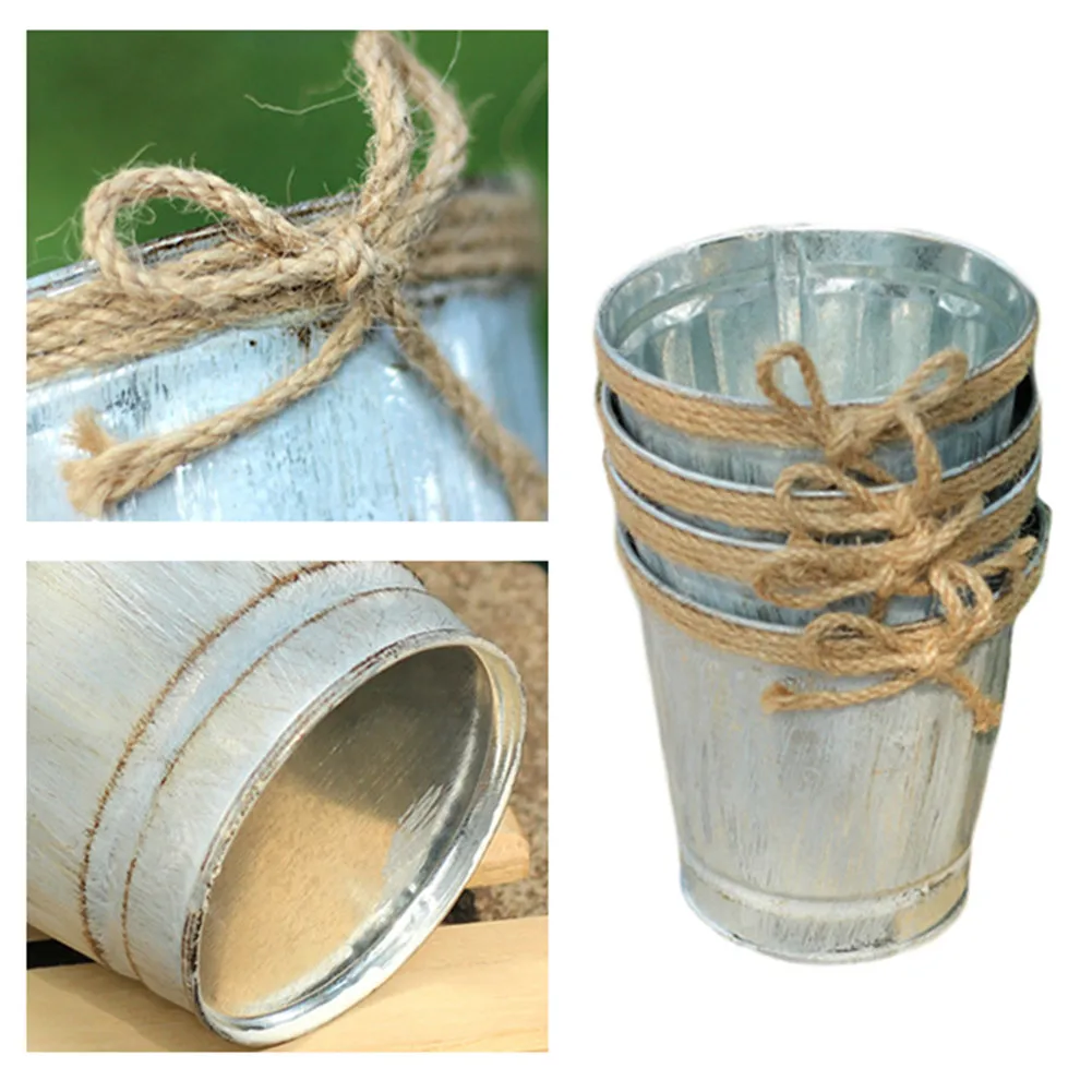 Винтажный Железный цветочный горшок настольная ваза для цветов растений