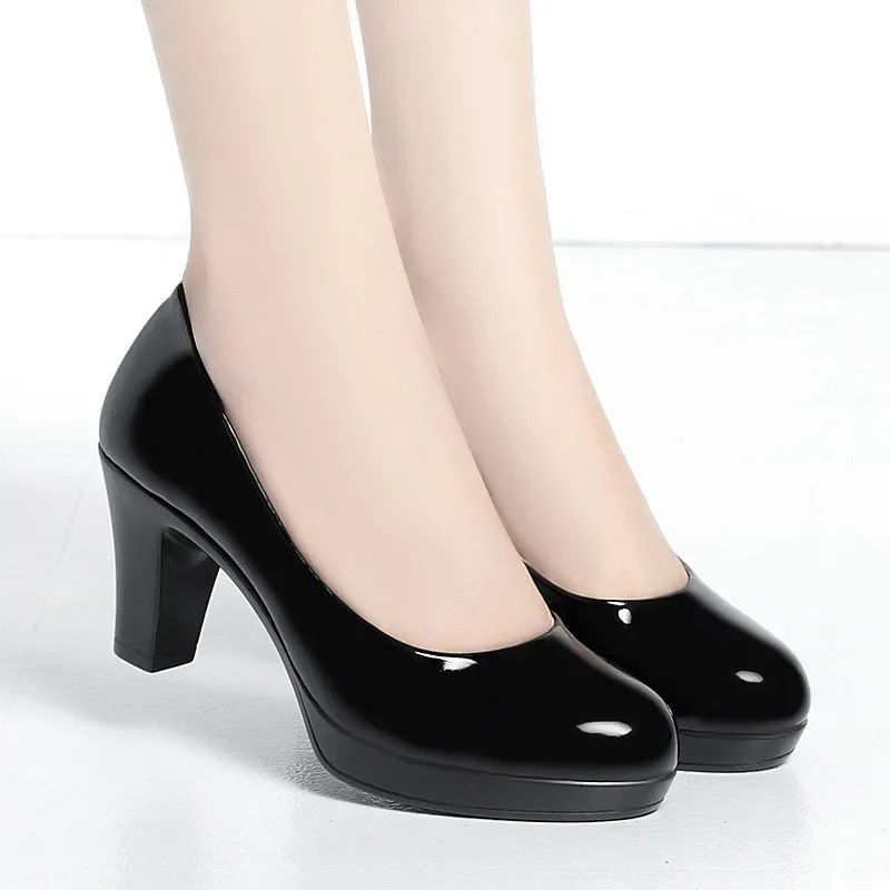 Элегантные туфли-лодочки из лакированной кожи размеры 34-42 6 см 8