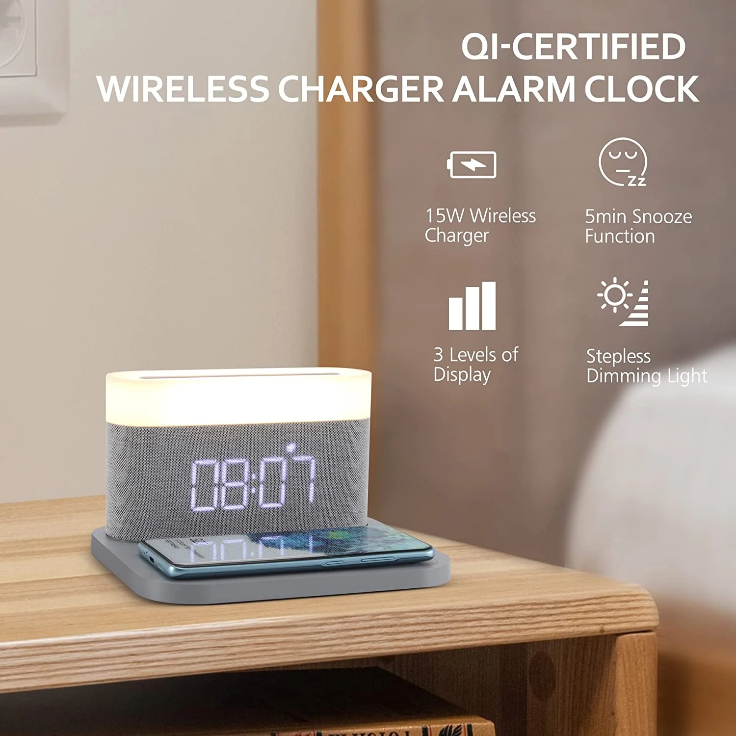 Night Light Bedside Usb Charger Touch Reading Light Adjustable Brightness For Snooze