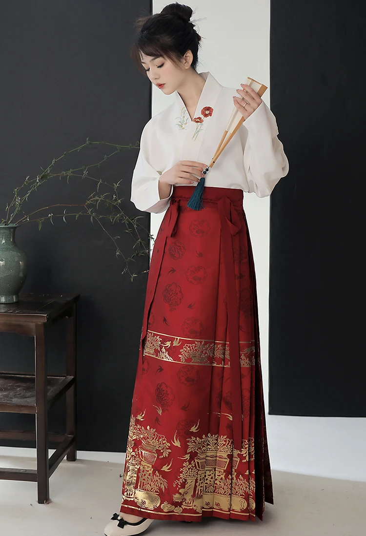 Юбка ханьфу в китайском стиле оригинальный костюм династии мамианкун плетеная