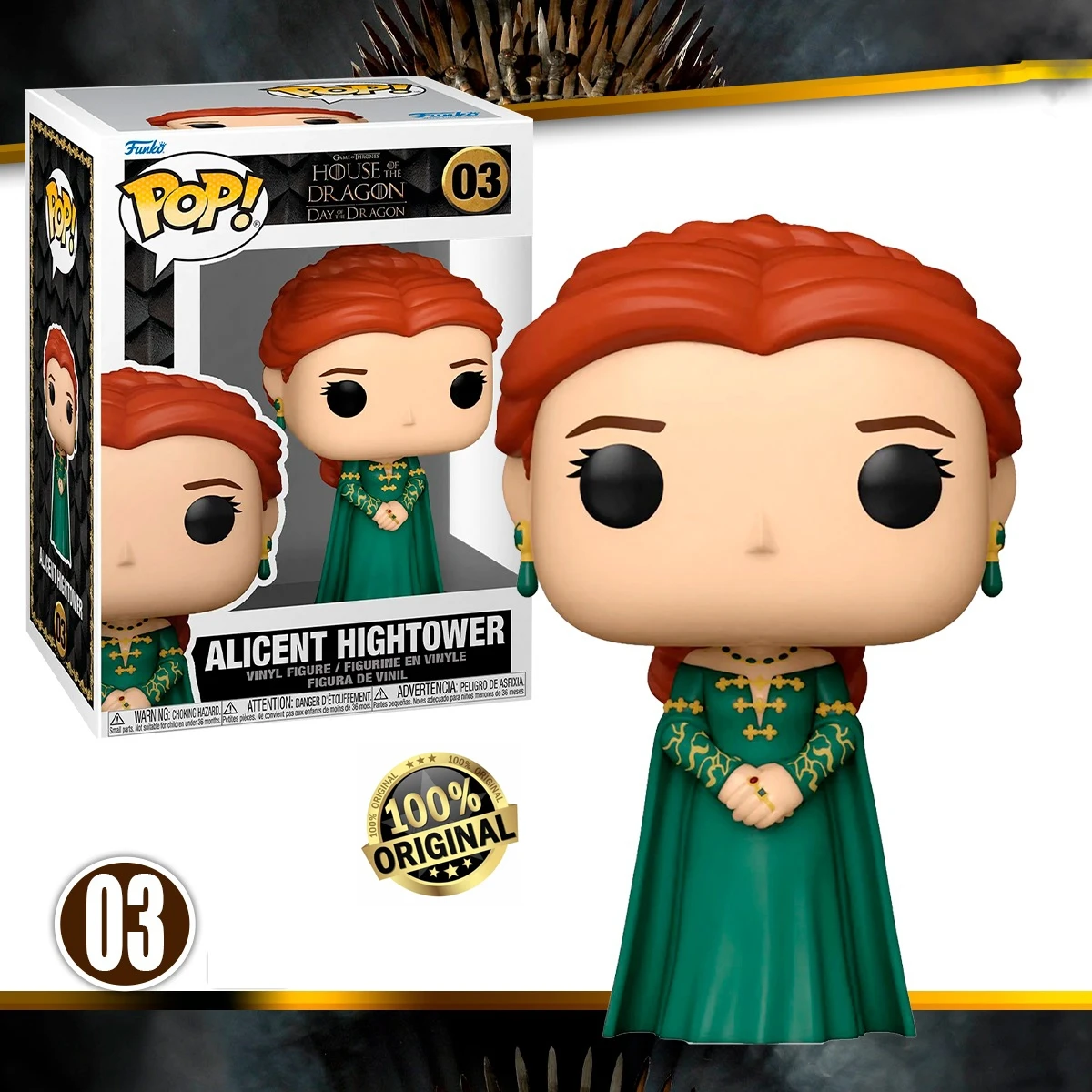 Фото Funko POP Original House of the Dragon Corly Velaryon 04 #   Syrax 07 #   Alicent Hightower 03 #   Виниловые фигурки Коллекционные модели игрушек №4