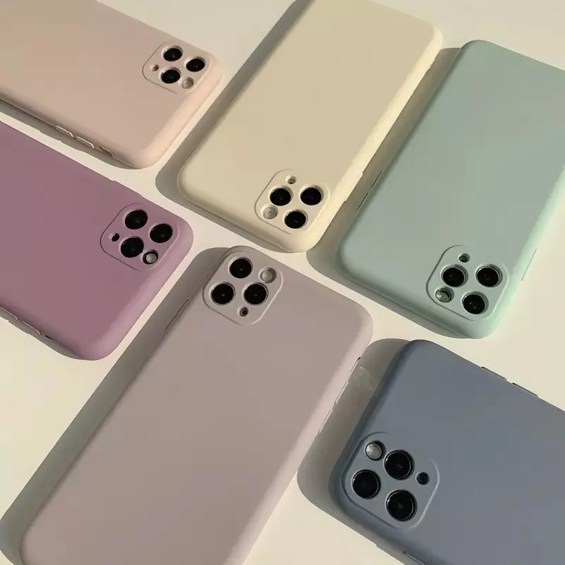 

Luxury Original Square Liquid Silicone Case For iPhone 12 13 11 Pro Xs Max Mini Case Cover For iPhone X Xr 8 7 Plus 6 6s Cases