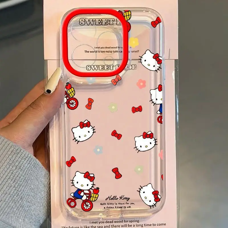Чехол с рисунком красного велосипеда Hello Kitty для Vivo Y16 Y17 Y19 Y21 Y28 Y36 Y52S Y55S Y73S Y75 Y78 Y100 4G