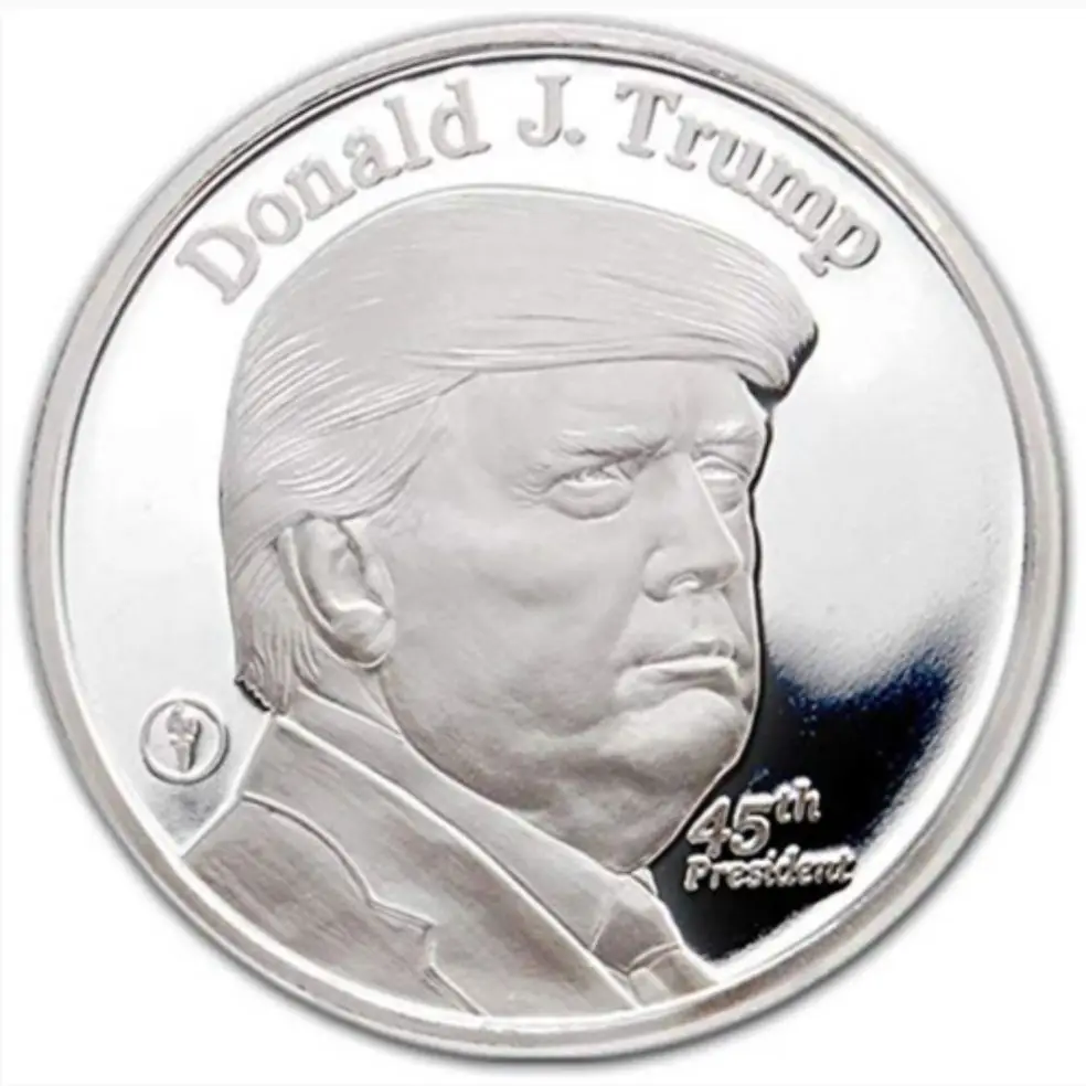 Американский 45-й президент Дональд Трамп Посеребренная алмазная памятная монета