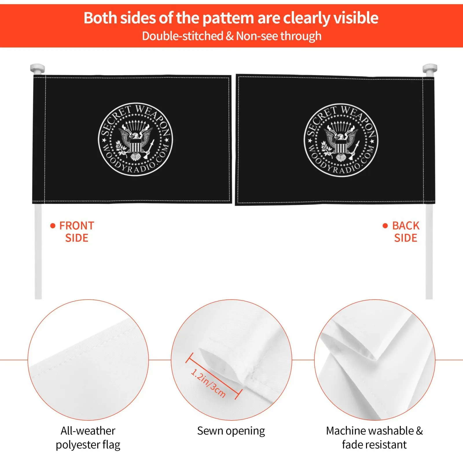 Логотип секретного оружия (для темных фонов) Наружный Декор флаг автомобиль