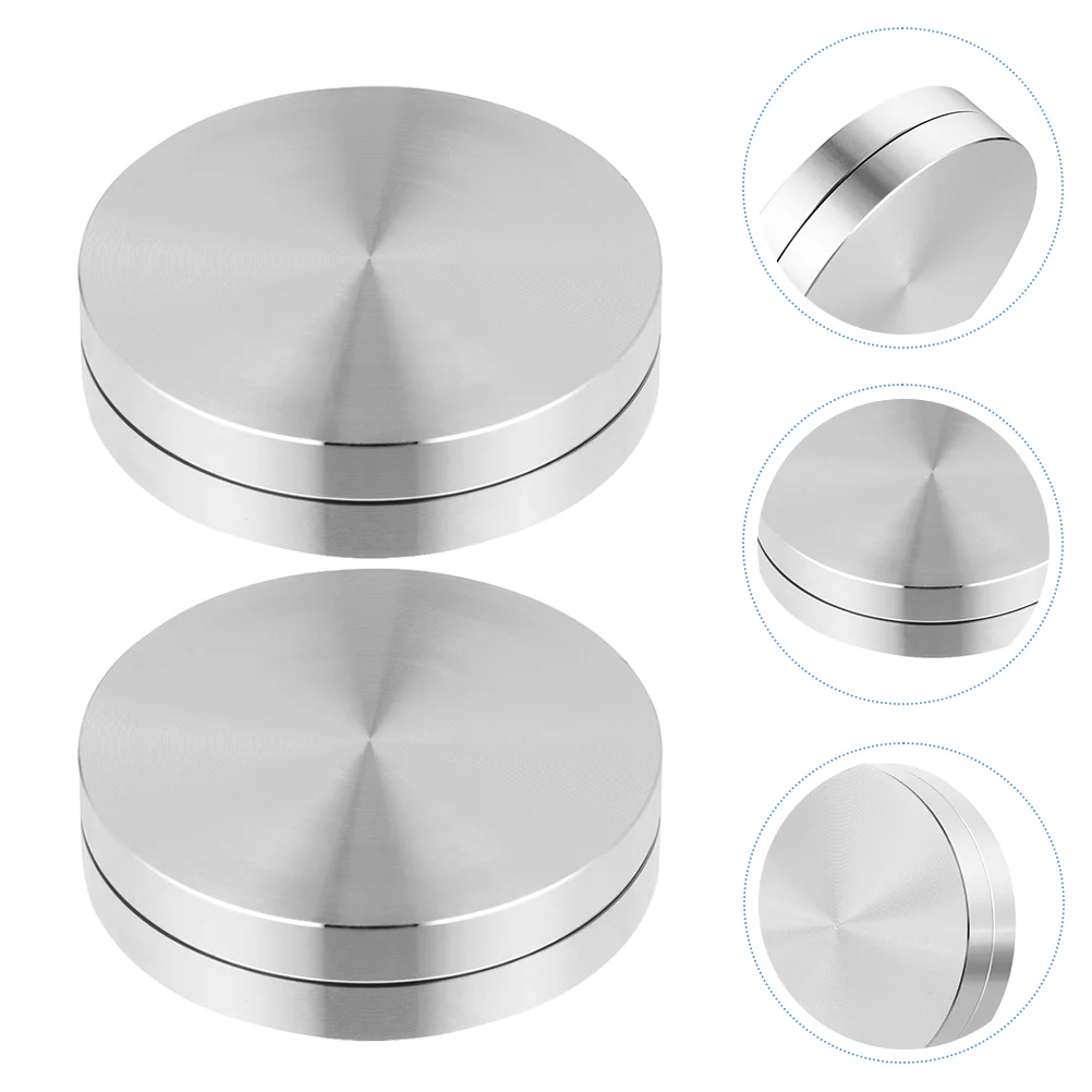 

2pcs Cake Decorating Turntable Cake Turner Stand Base Rotating Cake Stand Cake Aluminum Circle Disc Rotating Cake Turntable