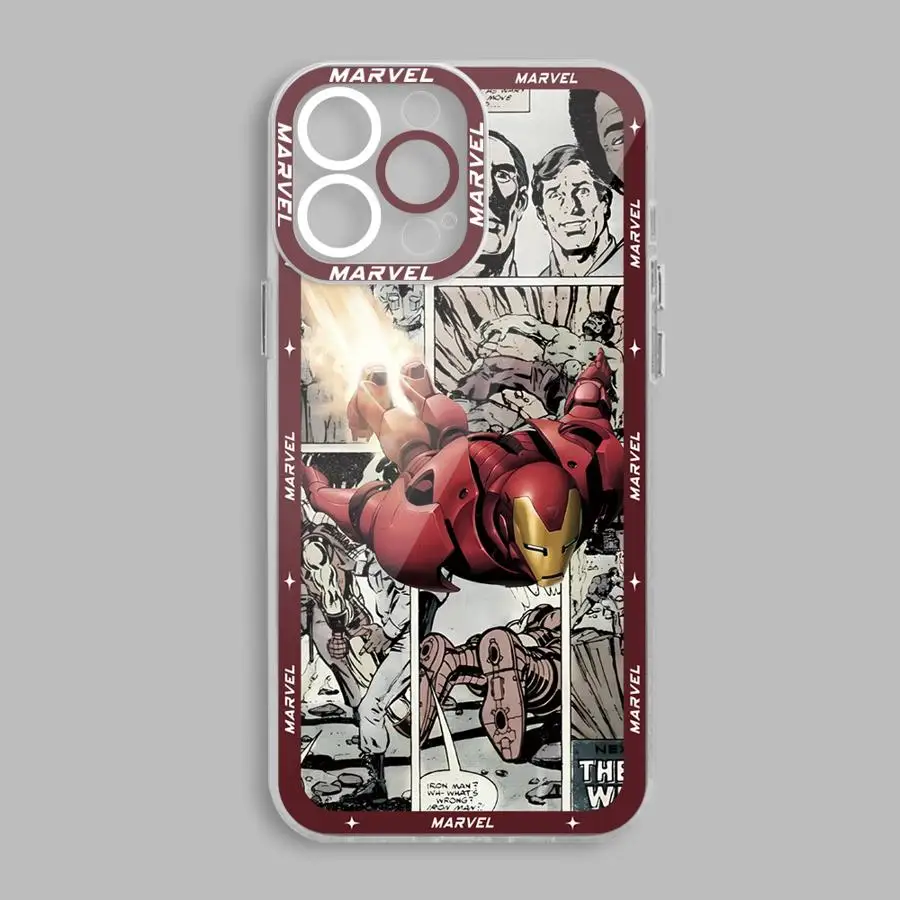 Прозрачный мягкий роскошный чехол с изображением героев мультфильмов Marvel