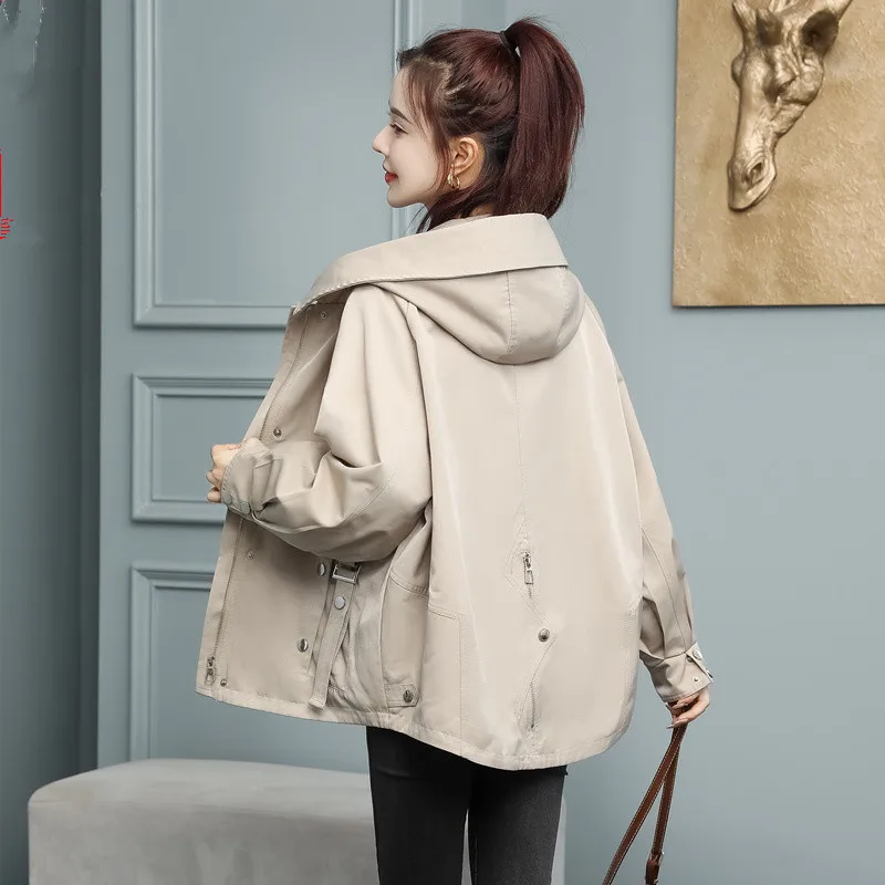 

Женская Повседневная ветровка, одежда, новинка 2023, весна-осень, корейская мода, короткое пальто, женская темпераментная Свободная куртка, Женская H2328
