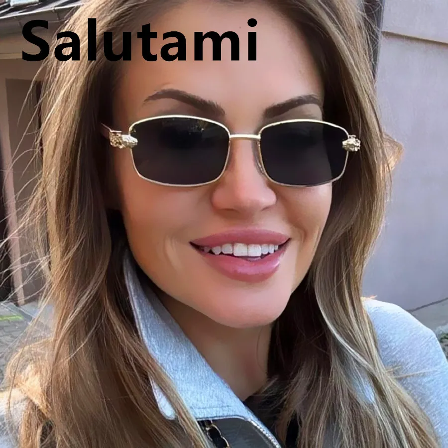 Маленькие квадратные солнцезащитные очки с леопардовым принтом для женщин и