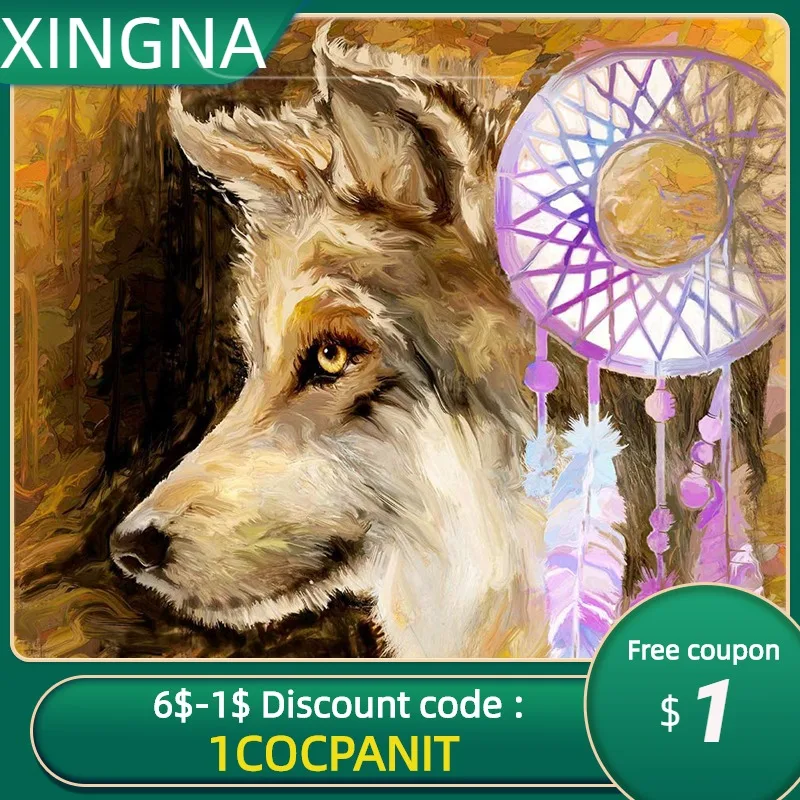 

5DCANVAS Brand 3D Diamond Painting kit "Wolf Tiger" DIY Full Rhinestones Drill Cross-stitch Kits Square Round Diamond Embroidery