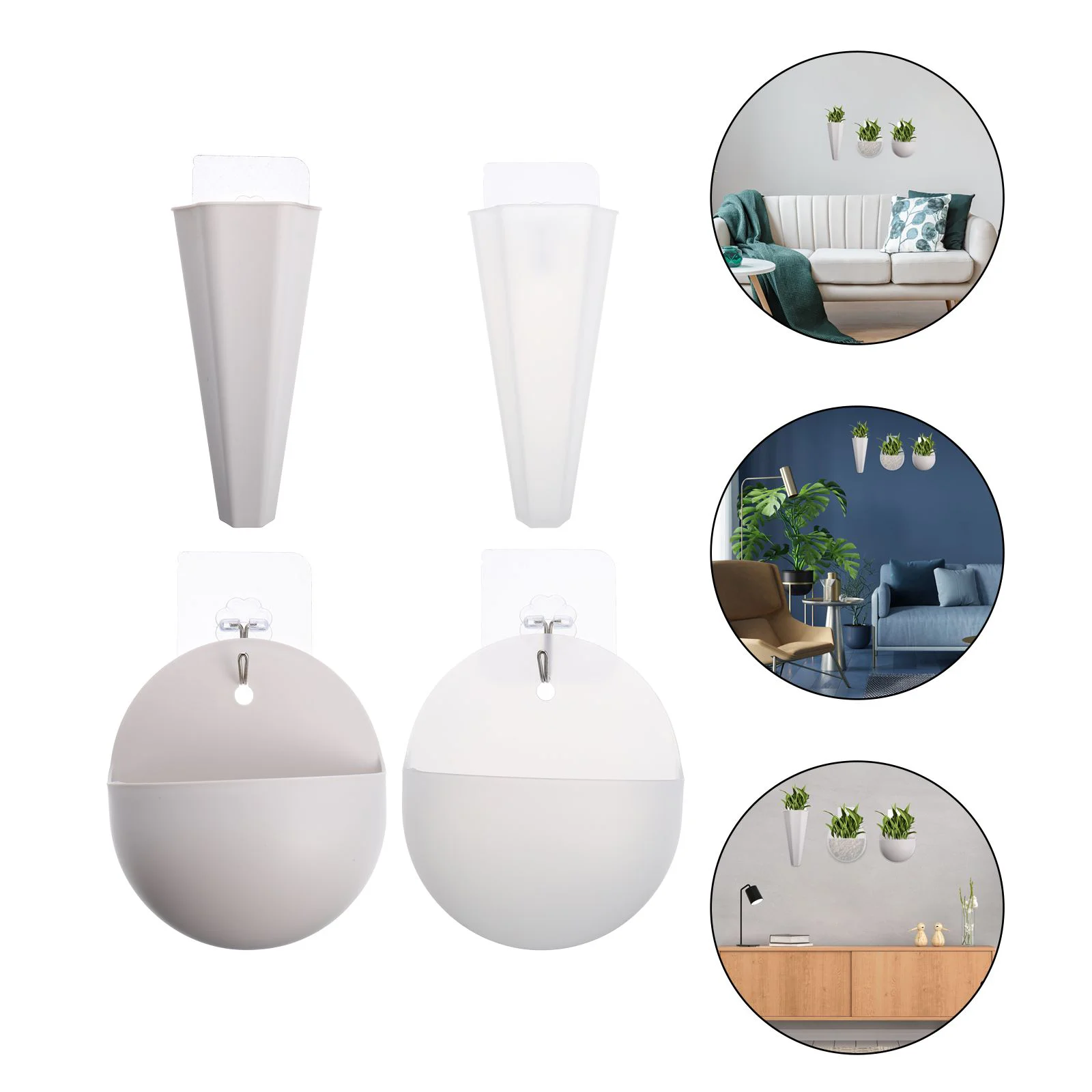 

4pcs Office Home Room Hydroponic pot Hanging Planters Flower Pot Wall Mounted Vase