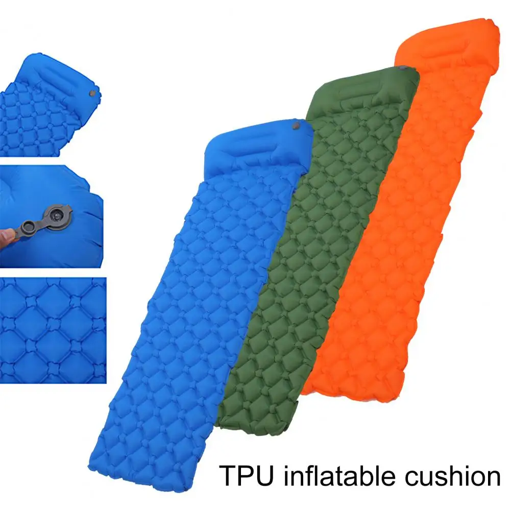 

Outdoor Sleeping Pad Camping Inflatable Mattress With Pillows Travel Mat Folding Bed Ultralight Air Cushion Hiking Trekking