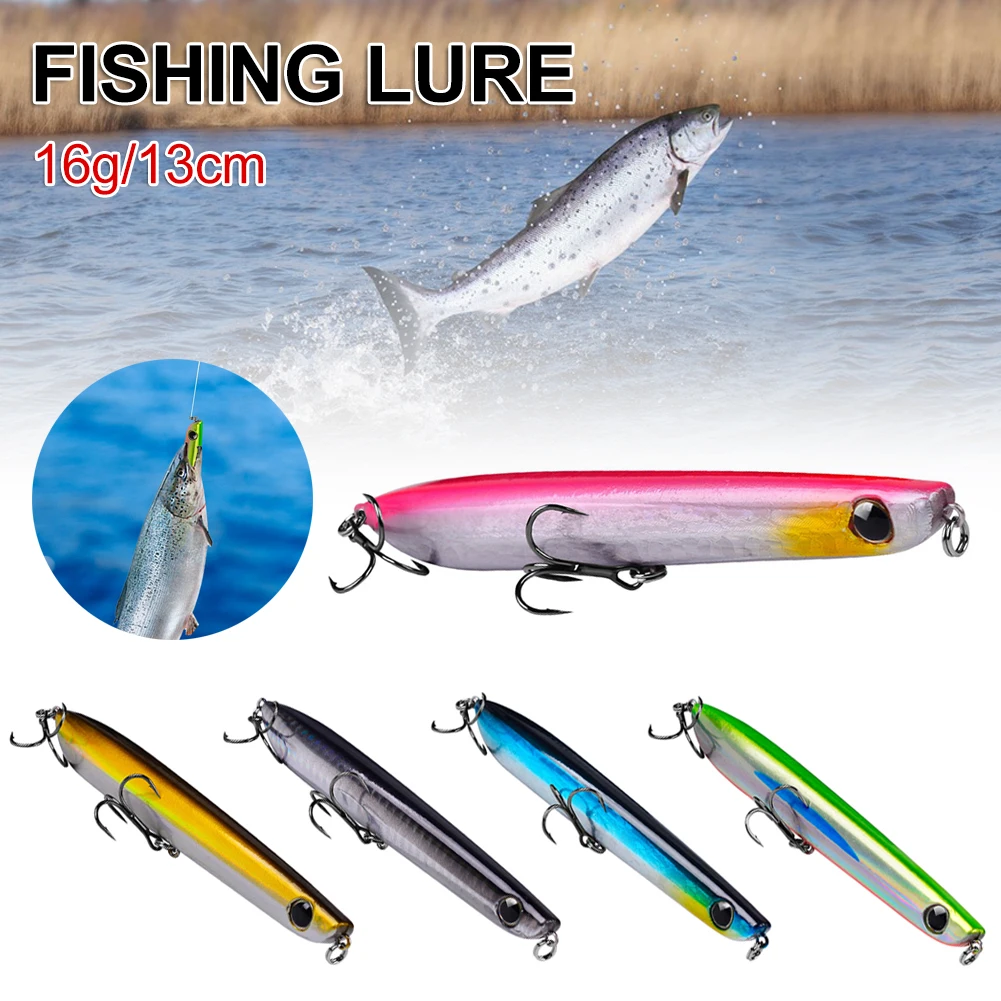 

1PC Fishing Lure 13cm 16g Topwater Popper Hard Bait Floating Pencil Lure Wobblers Crankbait with 4# Trebles for Snakehead Tackle