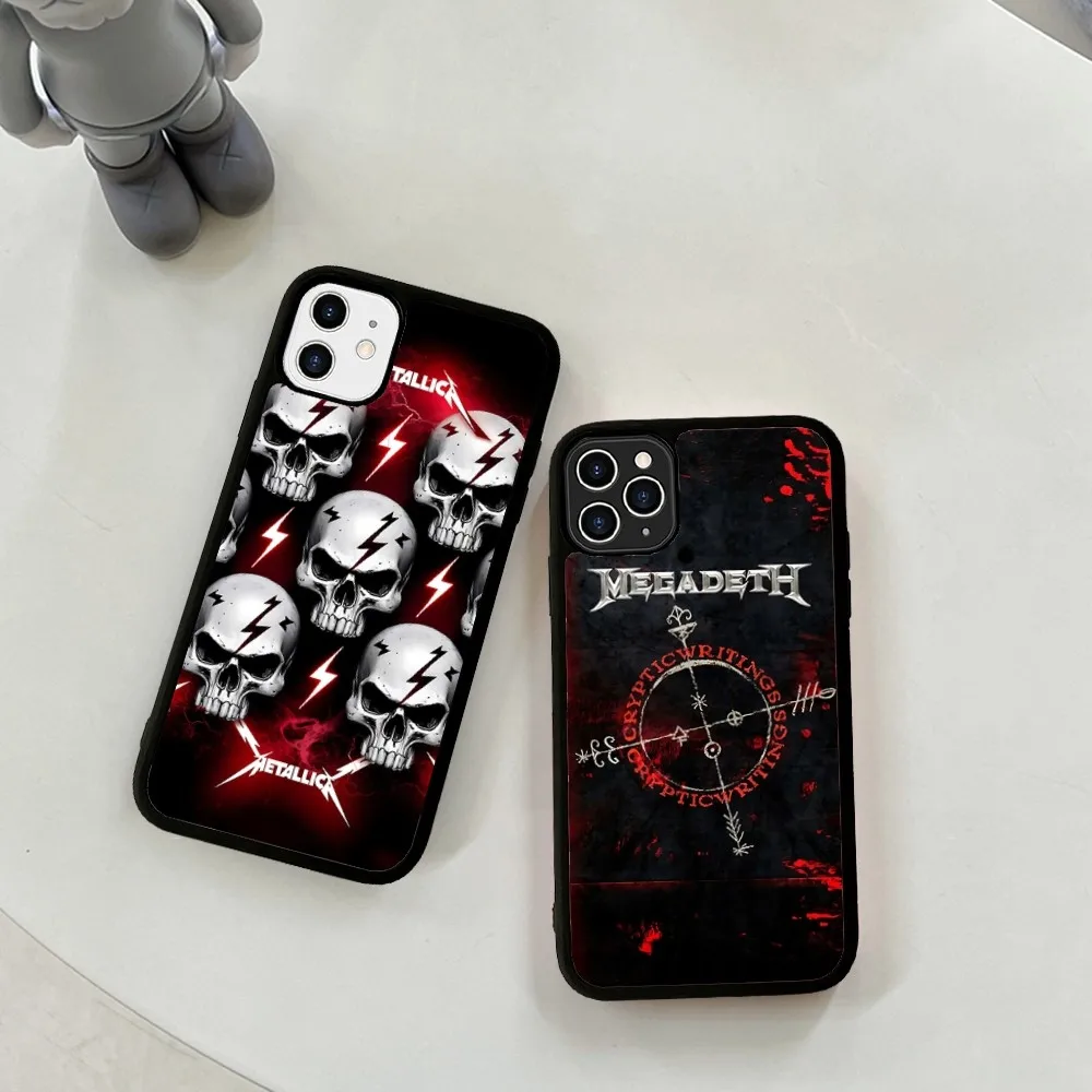 Чехол для телефона Music Rock M-Megadeth силиконовый ПК + ТПУ IPhone 11 12 13 14 15 16 Plus Pro Max чехол