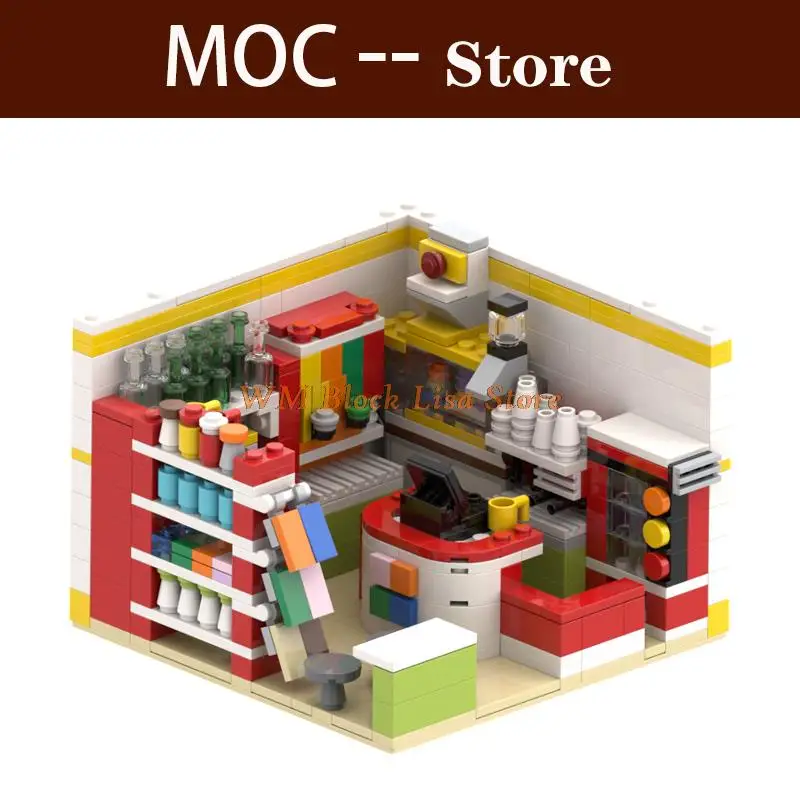 Конструктор MOC Street View Shop совместимый с городом детские развивающие игрушки