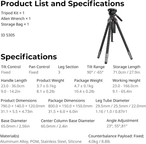 EACHSHOT Профессиональный гидравлический штатив TRIBEX SE