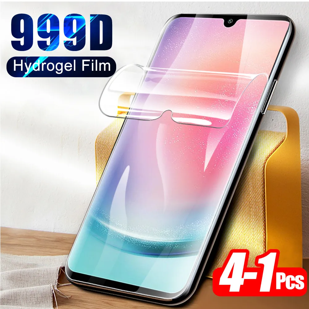 

1-4Pcs 999D Curved Hydrogel Film For Samsung Galaxy A24 Screen Protector Samung A24 A 24 24A 4G A245F Soft Phone Films Not Glass