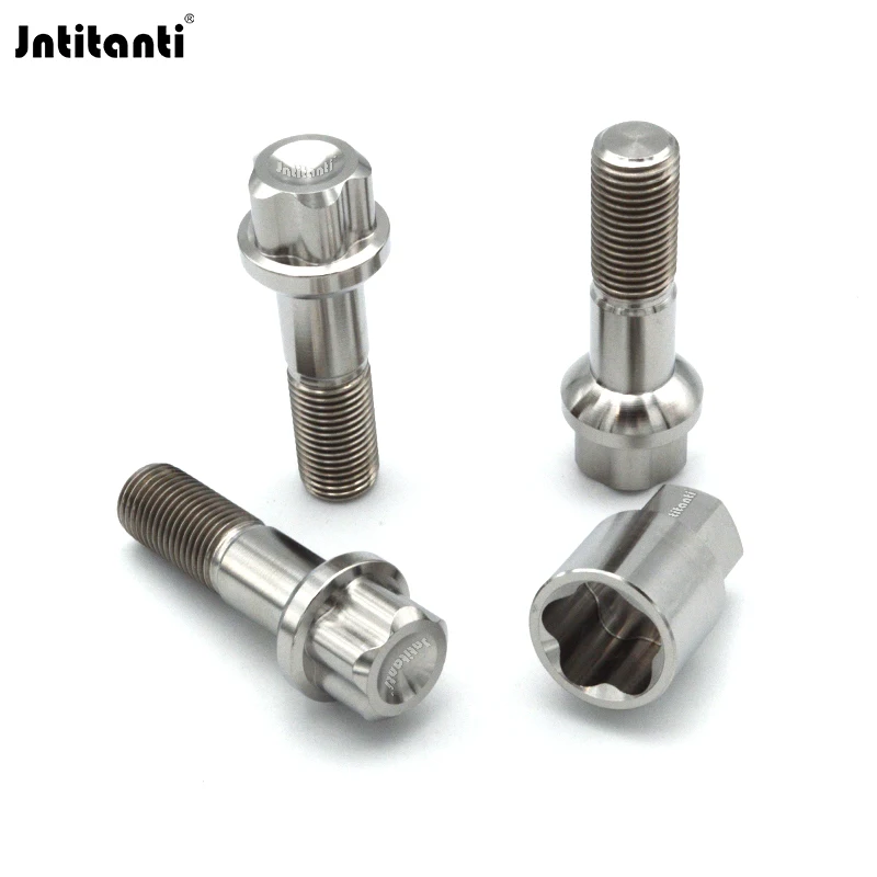 Титановый колесный болт Jntitanti Gr5 M15x1 25x45/50/55/60 мм 10 9 класса Ti-6Al-4V с шаровым сиденьем