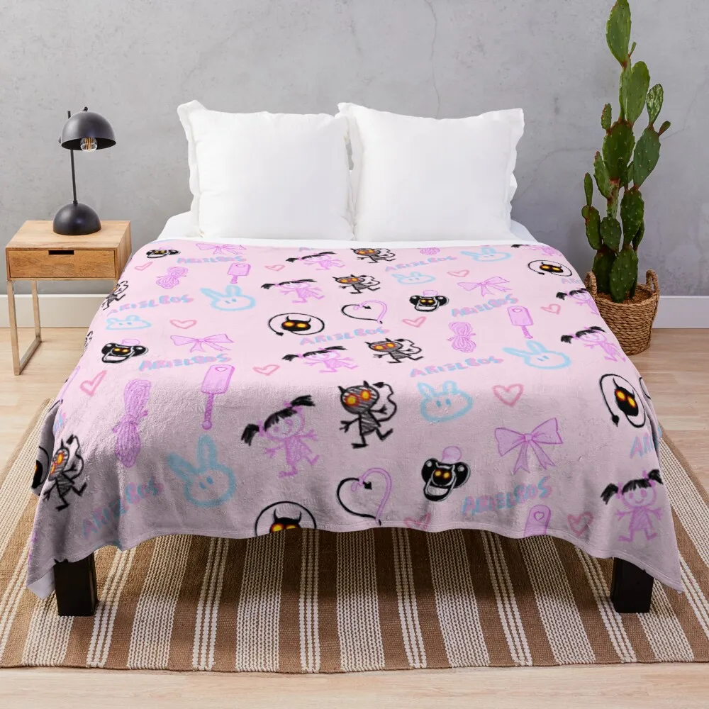 

DD & LG Pink Throw Blanket tweed blanket floral throw blanket travel blanket