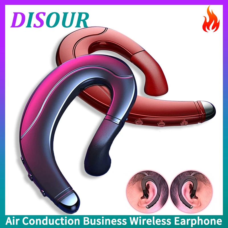 

VAORLO Air Conduction Bluetooth Earphone Ear-Hook HiFi Stereo Business Wireless Headphone With Mic For Driving Car Sport Headset