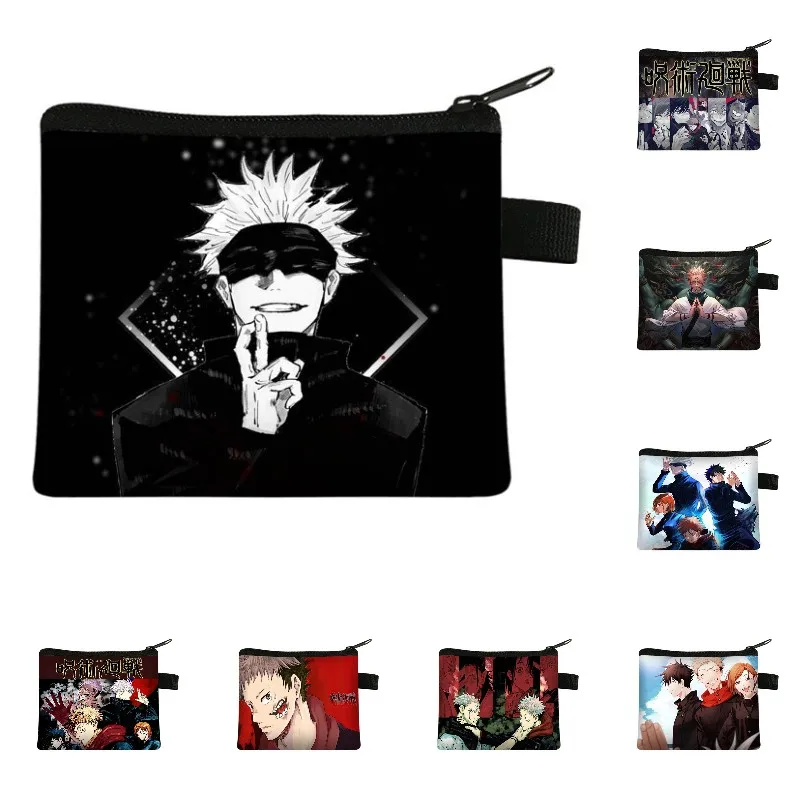 

Anime Jujutsu Kaisen Coin Bag Gojo Satoru Tops Yuji Itadori Wallet Men Purse Women Small Clutch Bag Key Card Money Holder Bags