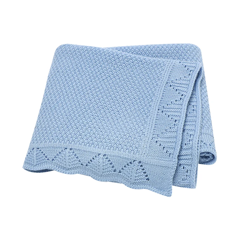 

Baby Blankets Knitted Newborn Boys Girls Breathable Stroller Bassinet Swaddle Wrap Quilts Toddler Infant Receiving Napping Cover
